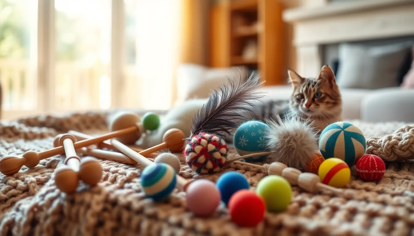 귀여운 고양이가 장난감을 가지고 노는 모습