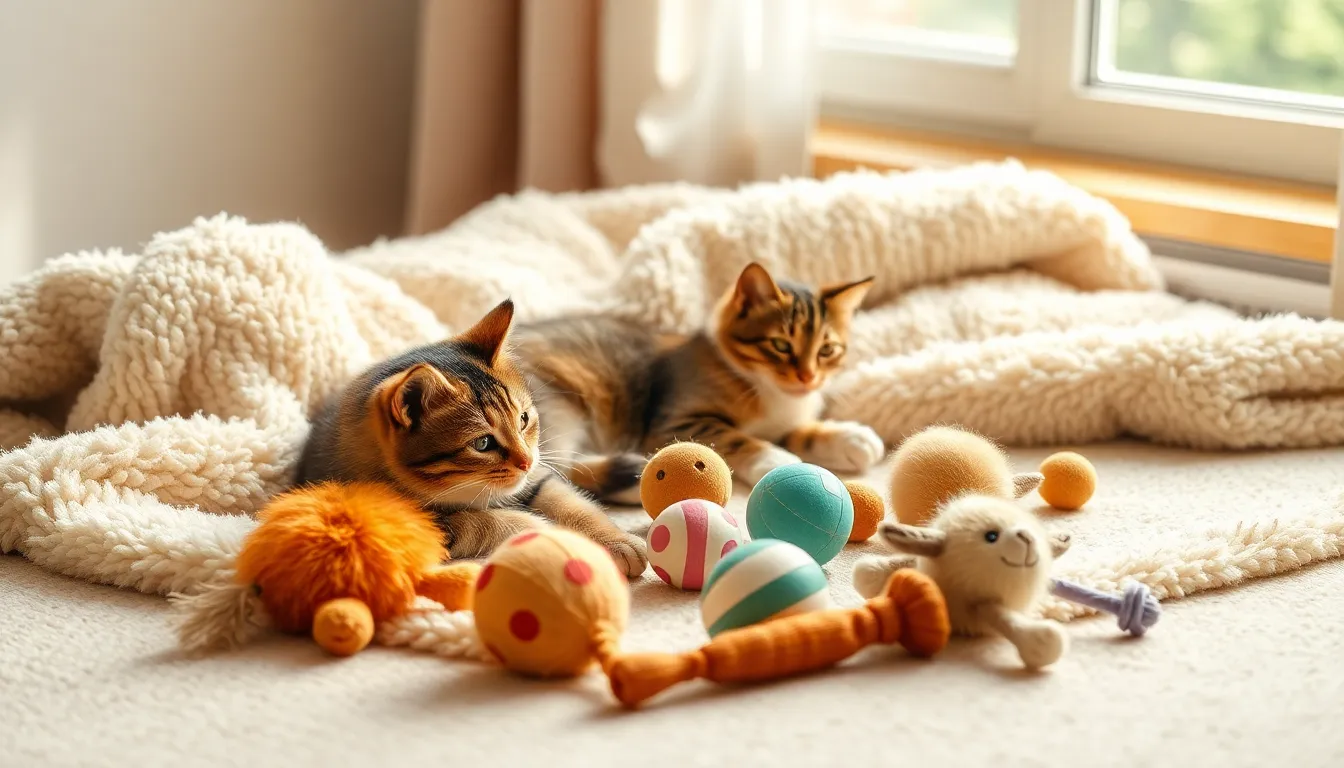 즐겁게 놀고 있는 고양이