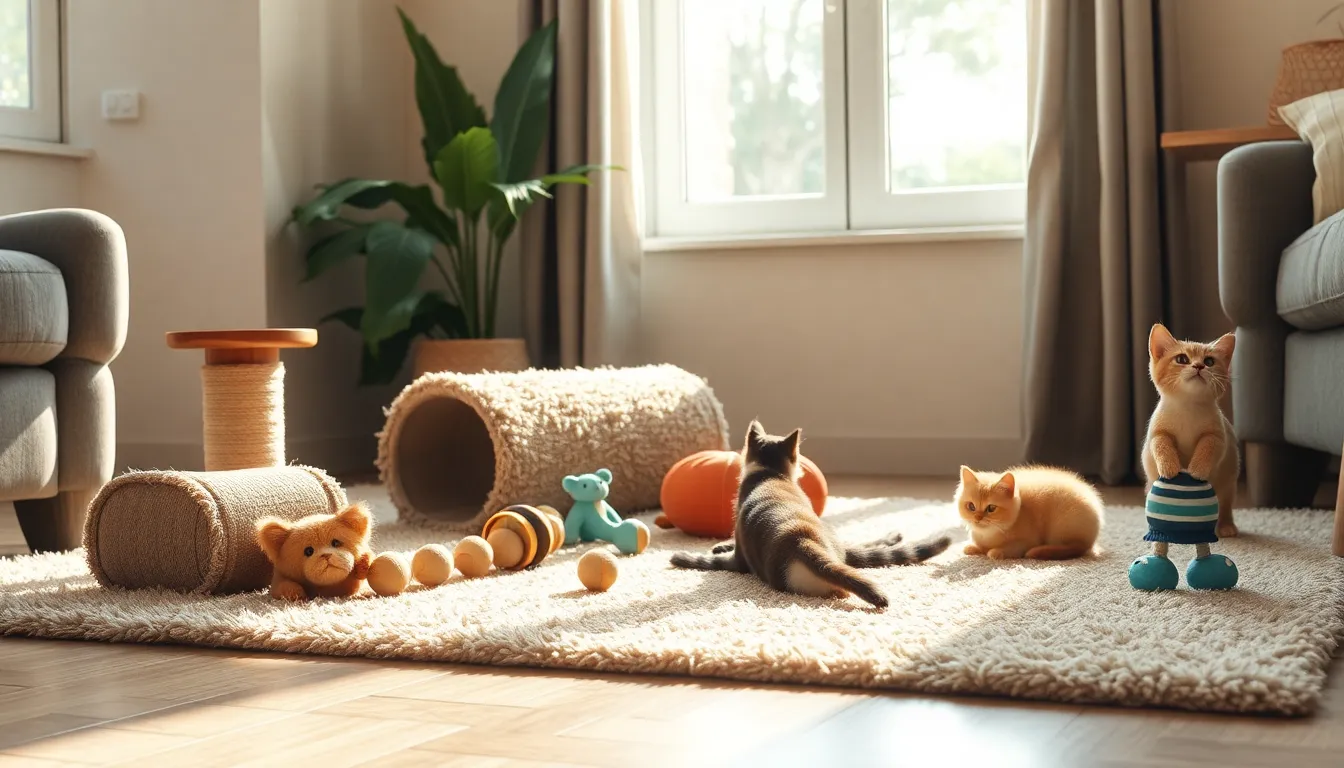 고양이가 장난감과 놀고 있는 모습