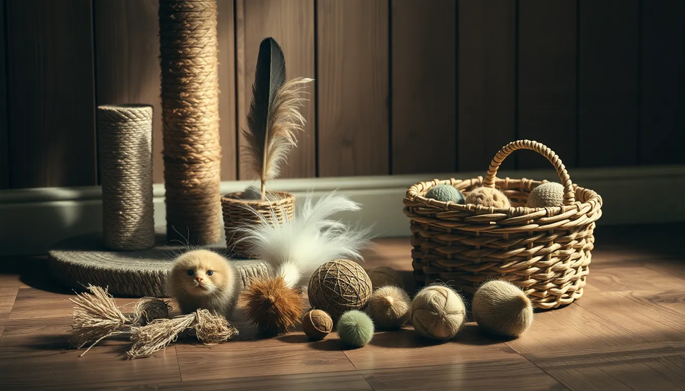 즐겁게 놀고 있는 고양이의 모습