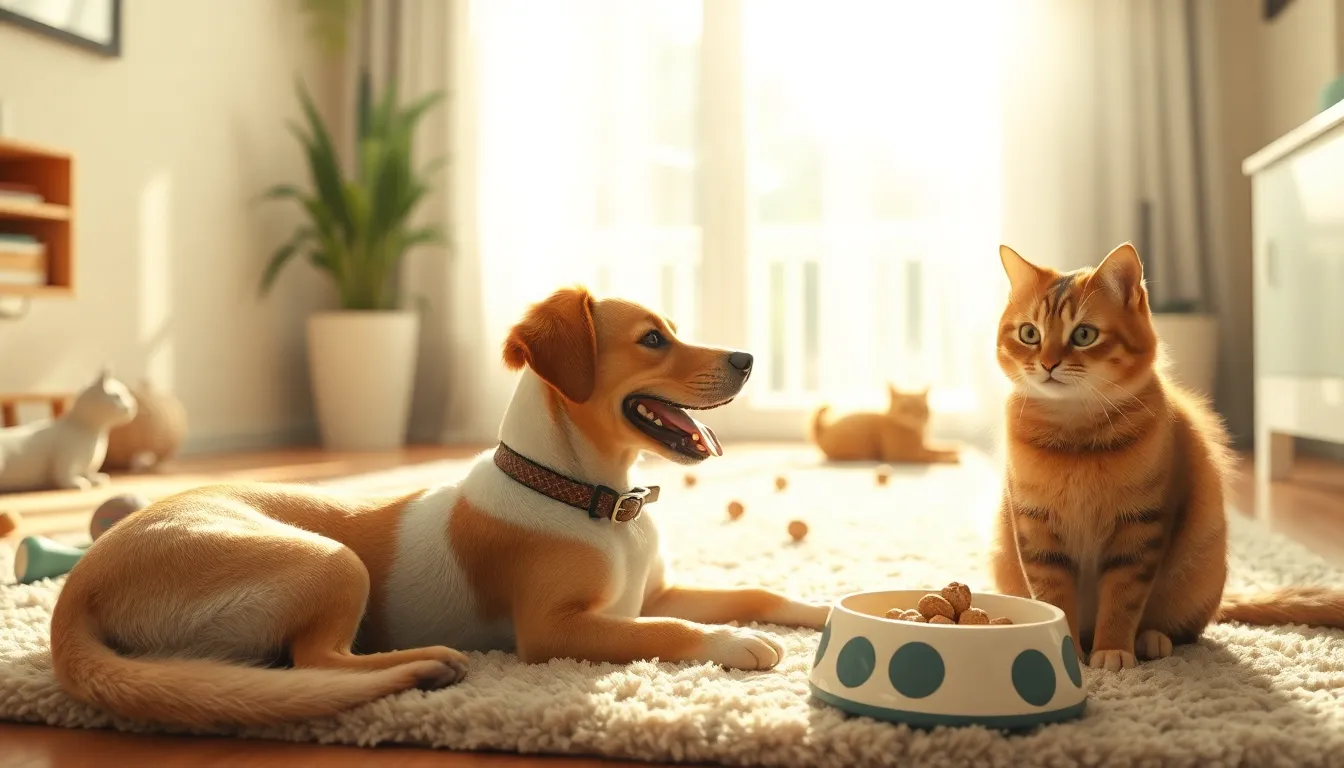 즐겁게 노는 댕냥이 사진