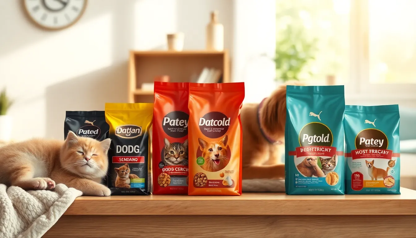 행복하게 간식을 먹는 반려동물