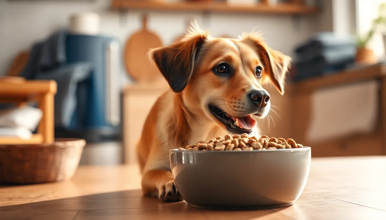 강아지 사료 성분표를 분석하는 모습