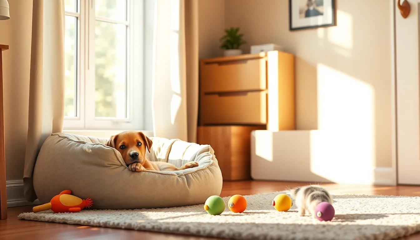 귀여운 강아지가 놀고 있는 모습