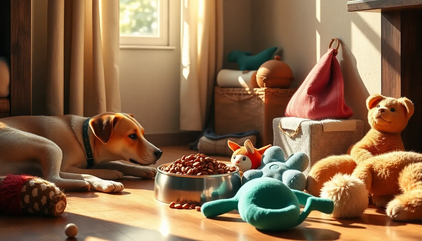 행복한 고양이와 강아지가 함께 노는 모습