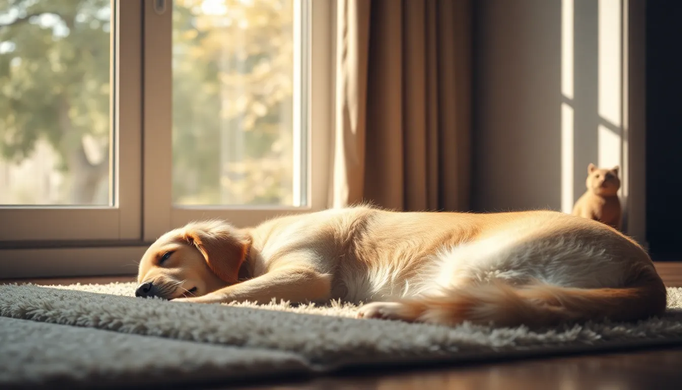 행복하게 산책하는 강아지와 사람