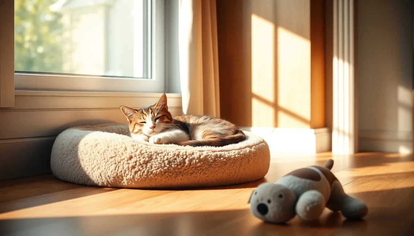 강아지와 고양이가 함께 놀고 있는 모습