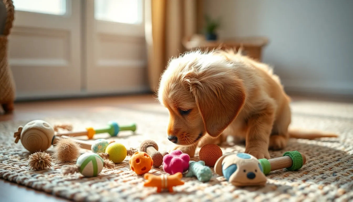 강아지와 고양이가 다정하게 서로를 바라보는 모습