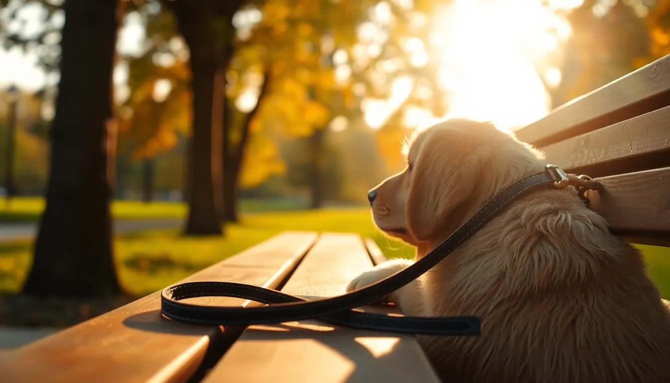 행복하게 산책하는 반려견의 모습