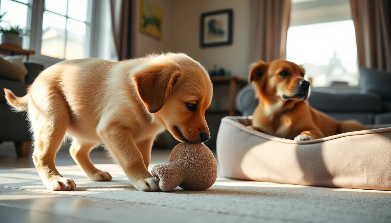 사회성 훈련 중인 강아지들