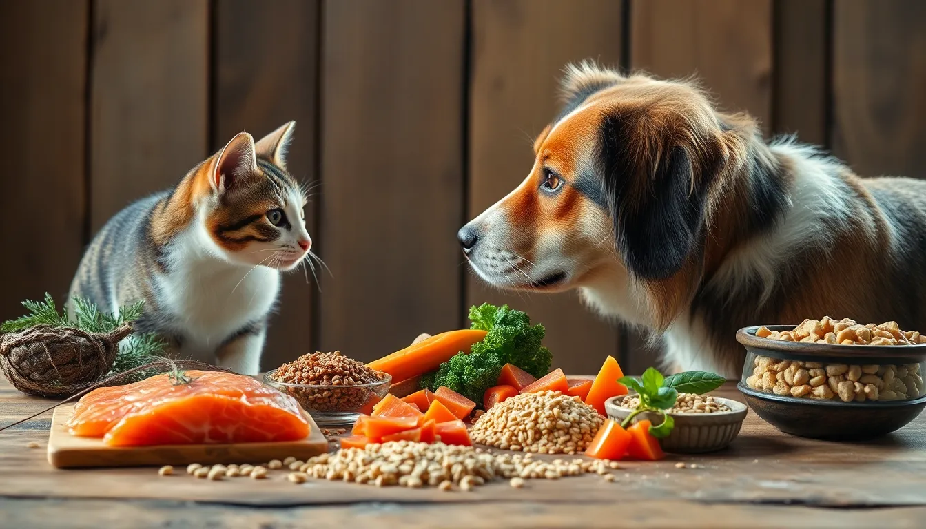 강아지와 고양이가 함께 즐겁게 놀고 있는 모습