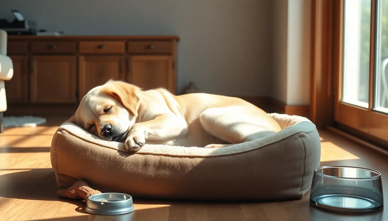 사랑스러운 노령견이 평화롭게 쉬고 있는 모습