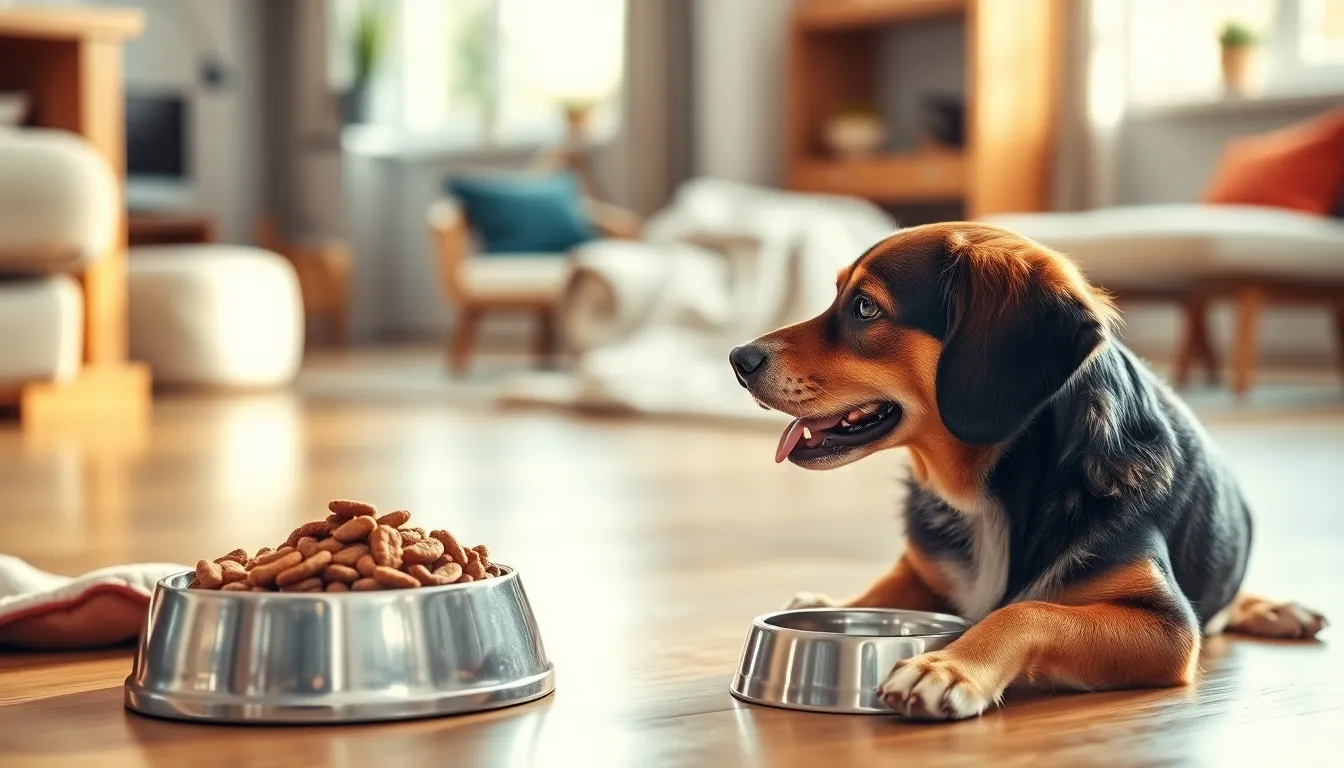 신선한 재료로 만든 강아지 생식