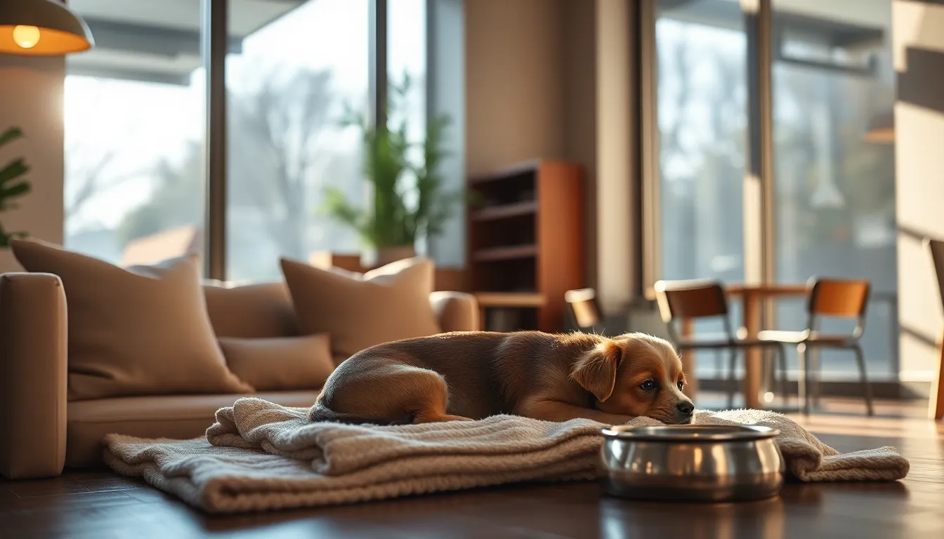 행복하게 뛰어노는 강아지와 고양이
