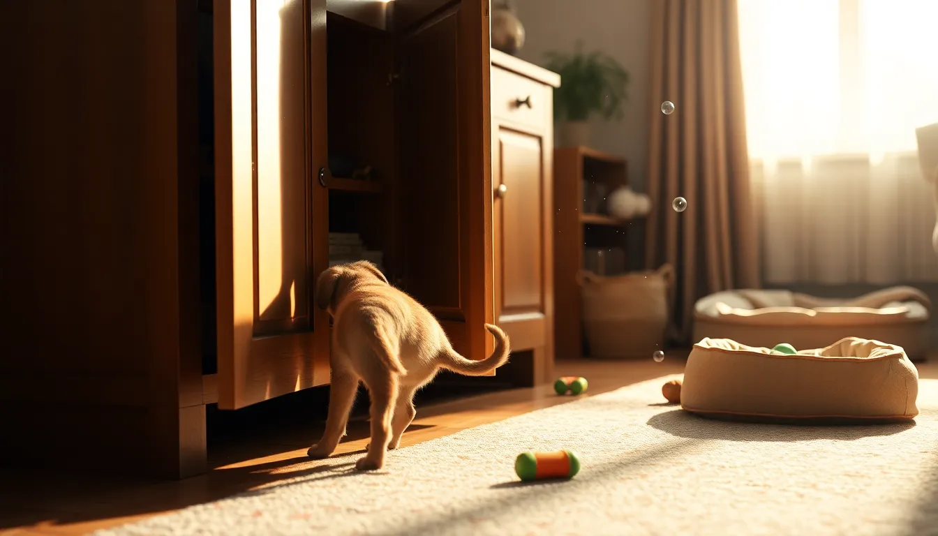 반려동물이 안전하게 놀고 있는 모습