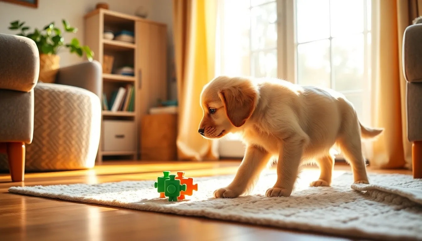 행복하게 웃는 강아지와 견주