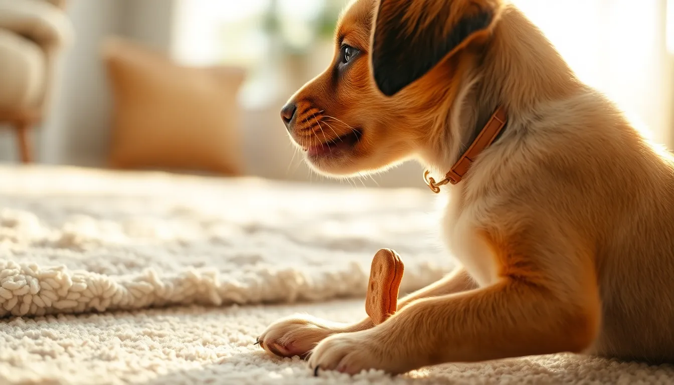 건강한 강아지 간식을 고르는 모습