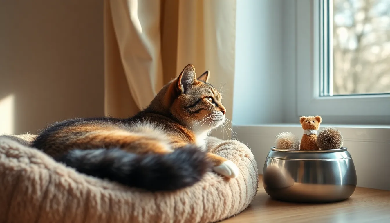 강아지와 고양이가 함께 놀고 있는 행복한 모습