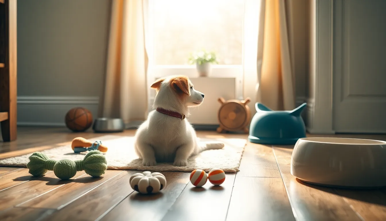 새로운 가족을 맞이하는 강아지와 고양이 모습