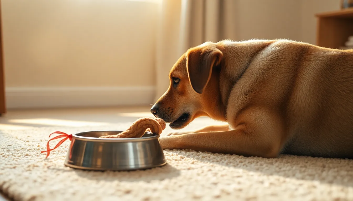 산책하는 행복한 강아지