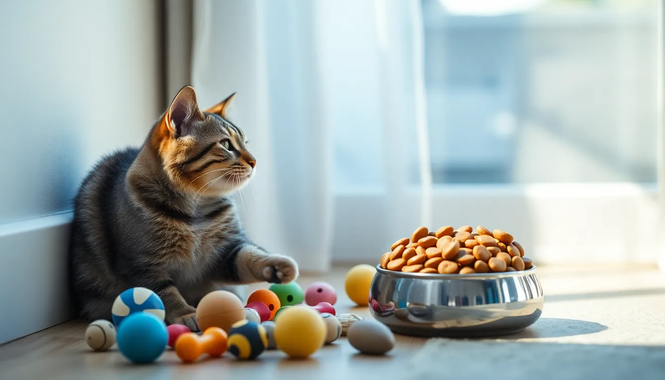 즐겁게 놀고 있는 강아지와 고양이