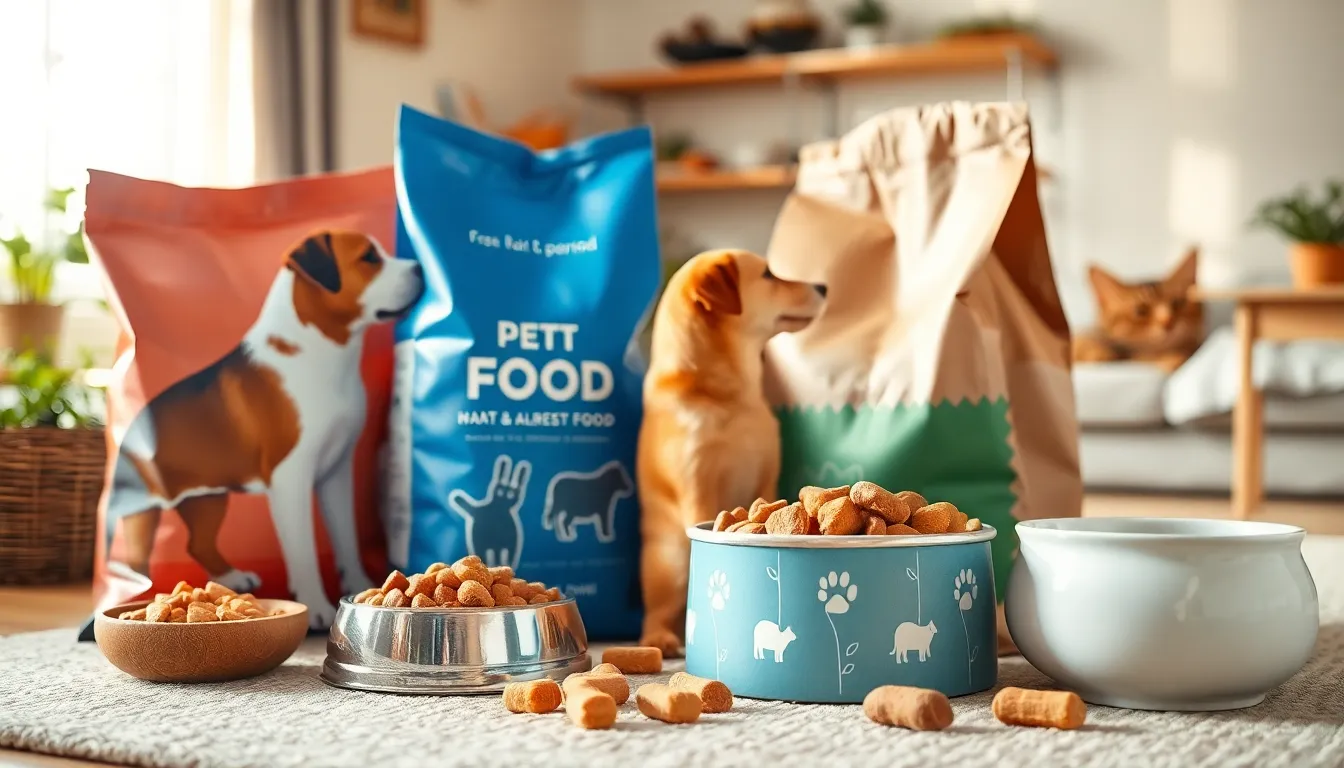 행복한 강아지와 고양이가 함께 노는 모습