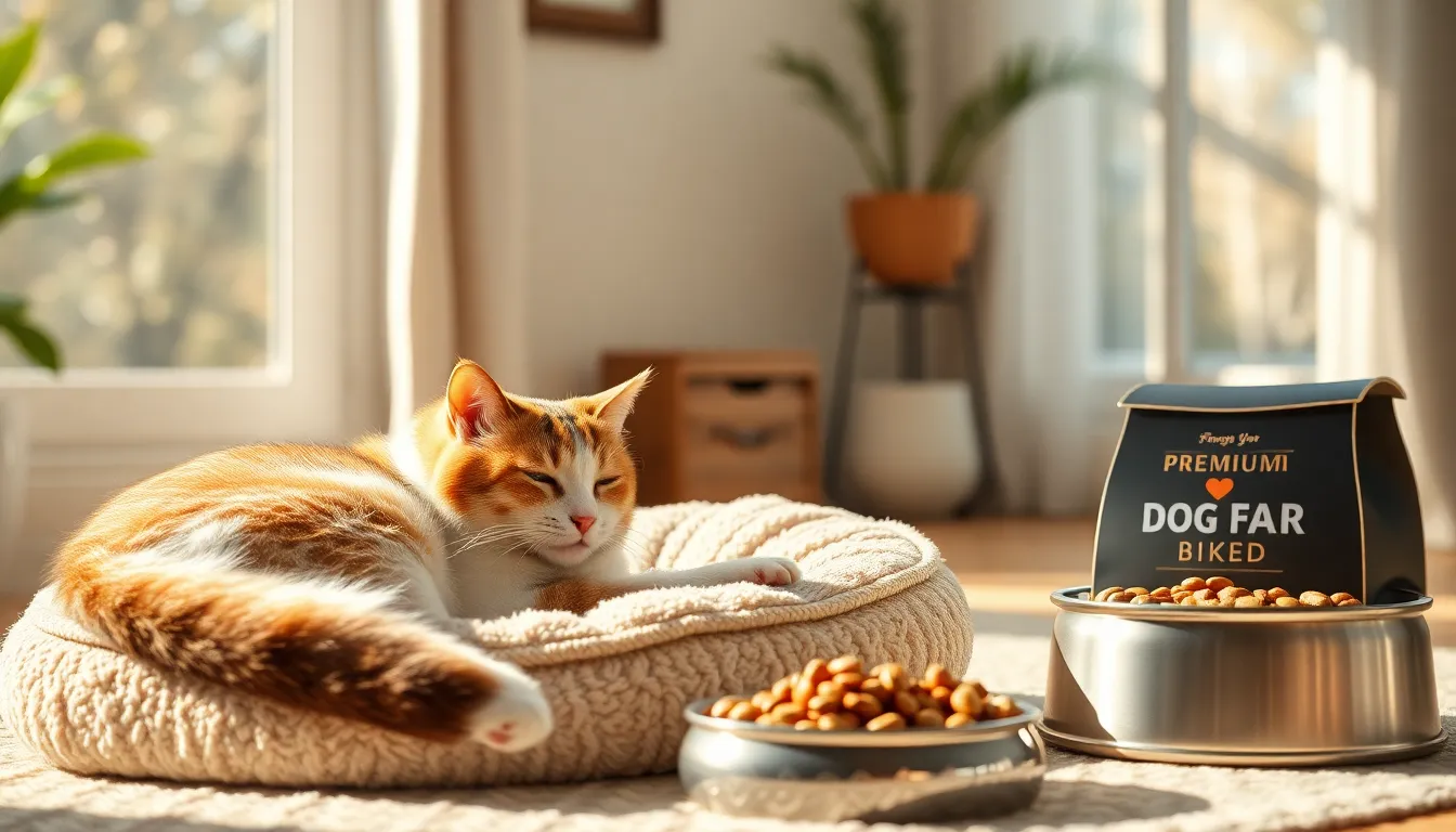 행복해하는 강아지와 고양이